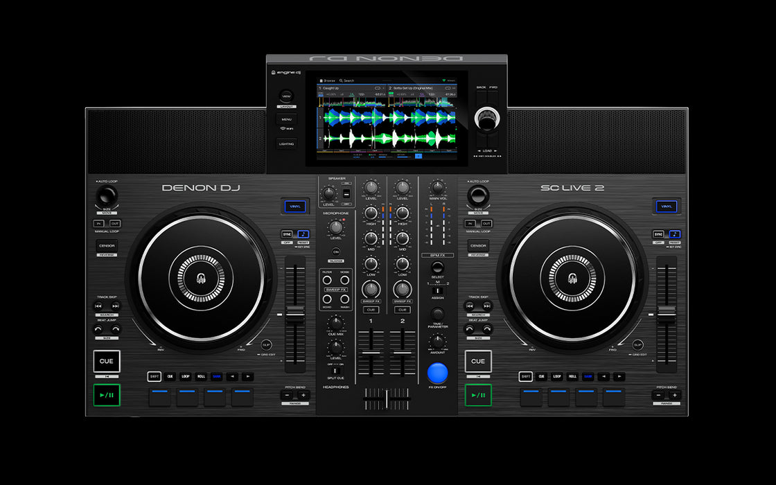 Denon DJ SC LIVE 2 - Standalone DJ Controller, 2-Channel Mixer, Amazon Music Unlimited Streaming, Wi-Fi, Speakers, Serato DJ & Virtual DJ Compatible