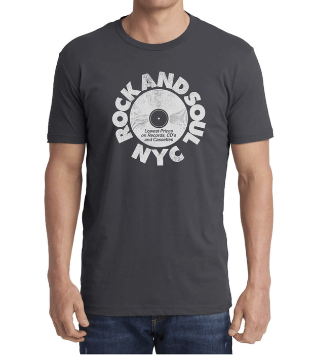 Rock And Soul Retro Tee (Gray/White) - Rock and Soul DJ Equipment and Records