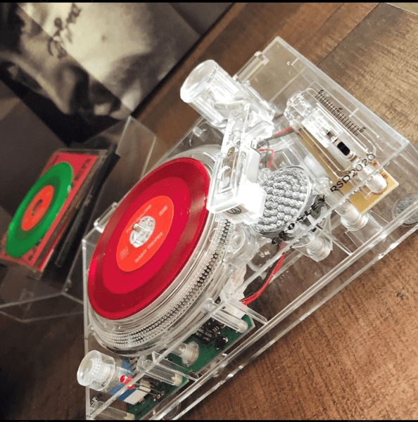 Crosley RSD2020 Mini Turntable - Clear + Two 3" Post Malone records "Limited Ed." - Rock and Soul DJ Equipment and Records