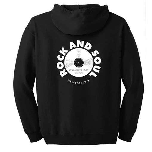 Rock And Soul Retro Zipper Hoodie (Black) - Rock and Soul DJ Equipment and Records