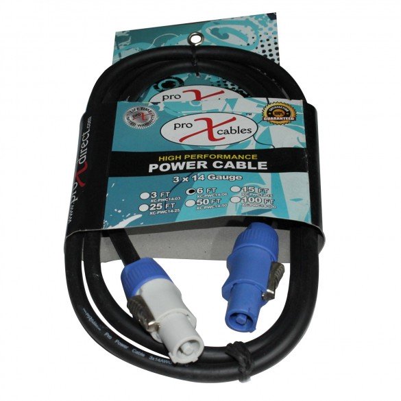 ProX 6FT Powercon Out to Powercon High Performance 14AWG Link Power Cable [XC-PWC14-06]
