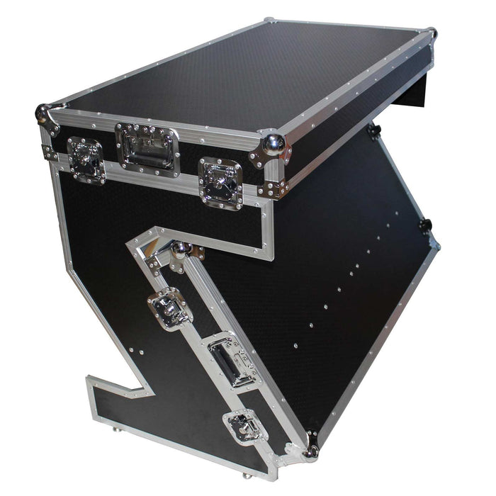ProX XS-ZTABLE Folding Portable Z-Style DJ Workstation (Silver on Black)