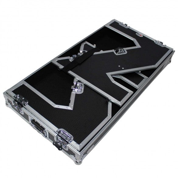 ProX XS-ZTABLE Folding Portable Z-Style DJ Workstation (Silver on Black)