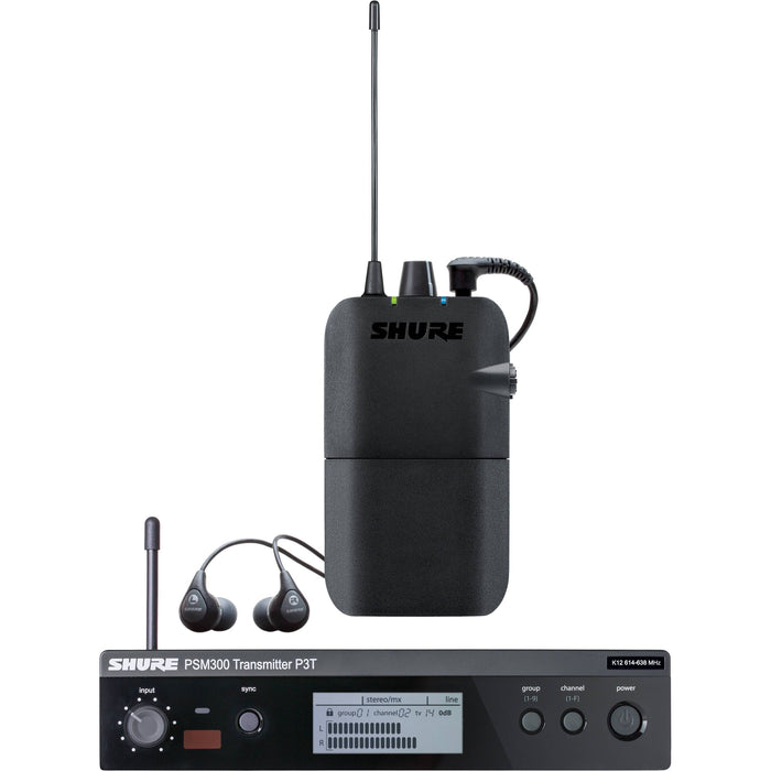Shure PSM300 Stereo Personal Monitor System w/ SE112 Earphones - Rock and Soul DJ Equipment and Records