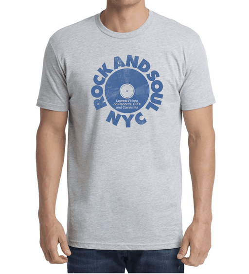Rock And Soul Retro Tee (White/Blue) - Rock and Soul DJ Equipment and Records